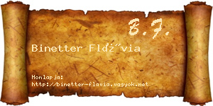 Binetter Flávia névjegykártya